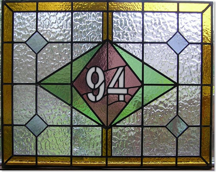 Stained glass house number and names